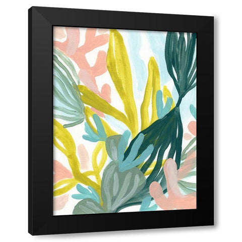 Coral Garden II Black Modern Wood Framed Art Print by Vess, June Erica