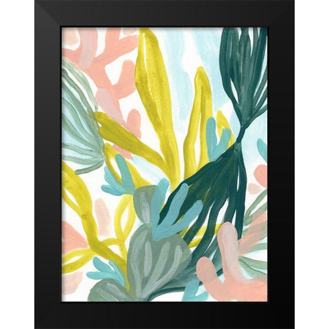 Coral Garden II Black Modern Wood Framed Art Print by Vess, June Erica