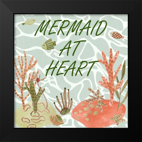 Mermaid at Heart I Black Modern Wood Framed Art Print by Wang, Melissa