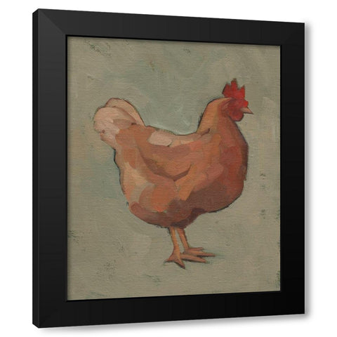 Egg Hen I Black Modern Wood Framed Art Print by Green, Jacob