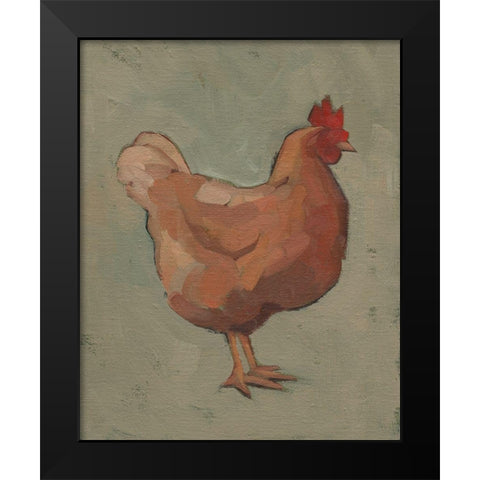 Egg Hen I Black Modern Wood Framed Art Print by Green, Jacob