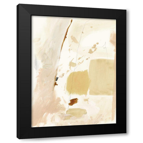 Markings in Beige I Black Modern Wood Framed Art Print by Barnes, Victoria