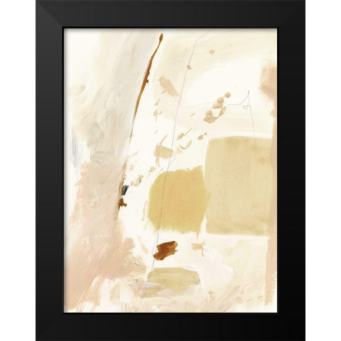 Markings in Beige I Black Modern Wood Framed Art Print by Barnes, Victoria