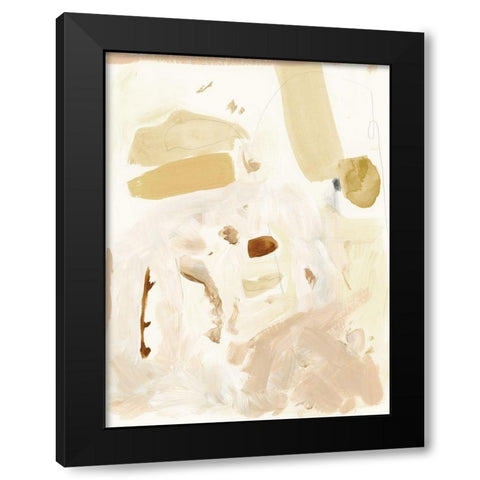 Markings in Beige II Black Modern Wood Framed Art Print with Double Matting by Barnes, Victoria