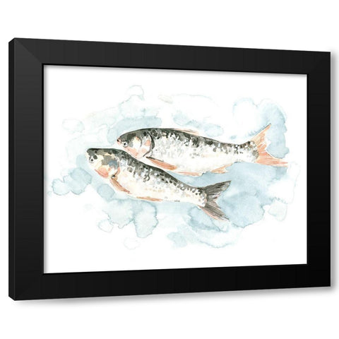 Pisces Pair I Black Modern Wood Framed Art Print by Caroline, Emma