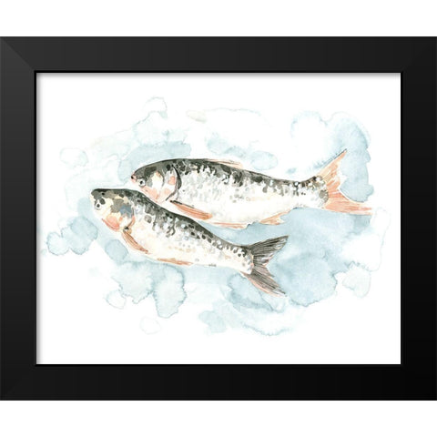 Pisces Pair I Black Modern Wood Framed Art Print by Caroline, Emma