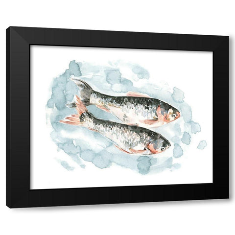 Pisces Pair II Black Modern Wood Framed Art Print with Double Matting by Caroline, Emma