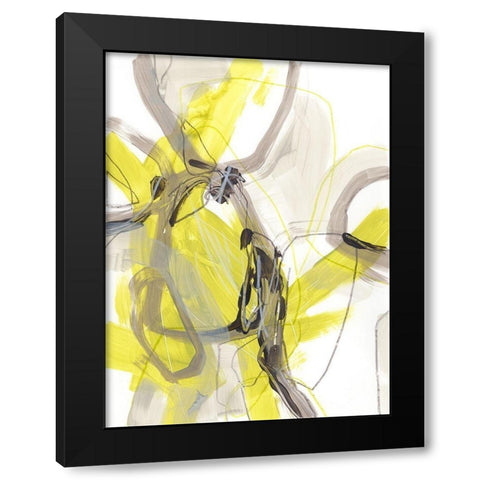 Cement Citron I Black Modern Wood Framed Art Print with Double Matting by Vess, June Erica