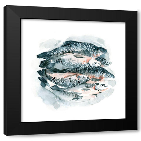Fish for Dinner I Black Modern Wood Framed Art Print by Caroline, Emma