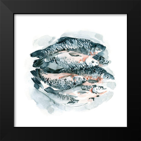 Fish for Dinner I Black Modern Wood Framed Art Print by Caroline, Emma
