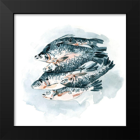 Fish for Dinner II Black Modern Wood Framed Art Print by Caroline, Emma