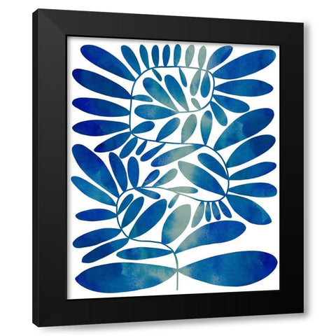 Summer Sprig II Black Modern Wood Framed Art Print with Double Matting by Caroline, Emma