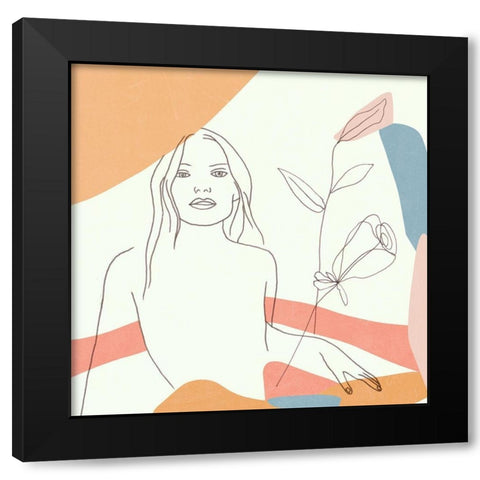 Floral Fantasies II Black Modern Wood Framed Art Print with Double Matting by Wang, Melissa