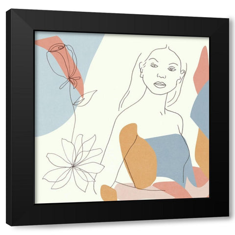 Floral Fantasies III Black Modern Wood Framed Art Print with Double Matting by Wang, Melissa