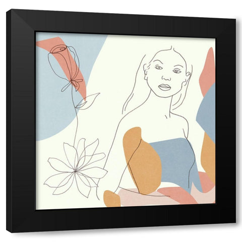 Floral Fantasies III Black Modern Wood Framed Art Print by Wang, Melissa