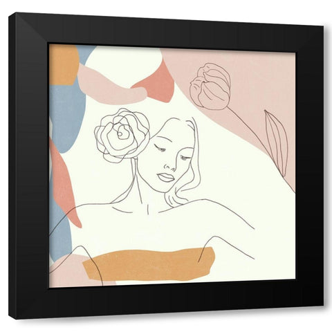 Floral Fantasies IV Black Modern Wood Framed Art Print with Double Matting by Wang, Melissa