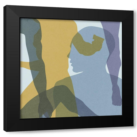 Golden Dream VI Black Modern Wood Framed Art Print with Double Matting by Wang, Melissa