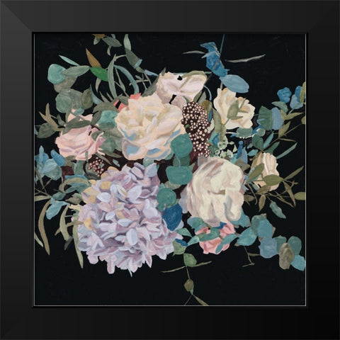 Violet Bouquet II Black Modern Wood Framed Art Print by Wang, Melissa