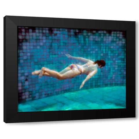 Swimming Under I Black Modern Wood Framed Art Print with Double Matting by Saunders, Alonzo