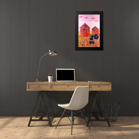 Orland Barns Black Modern Wood Framed Art Print by Jachimiec, Sue