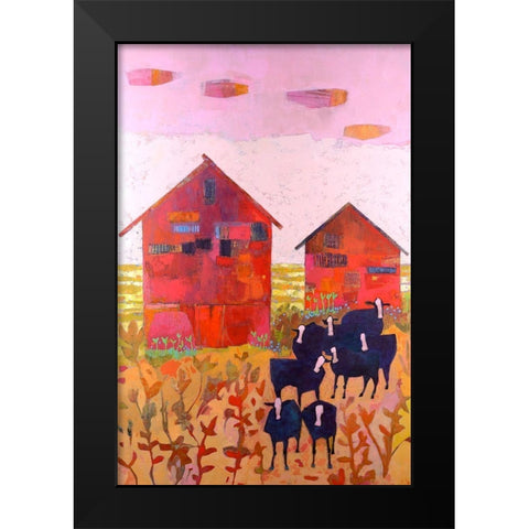 Orland Barns Black Modern Wood Framed Art Print by Jachimiec, Sue