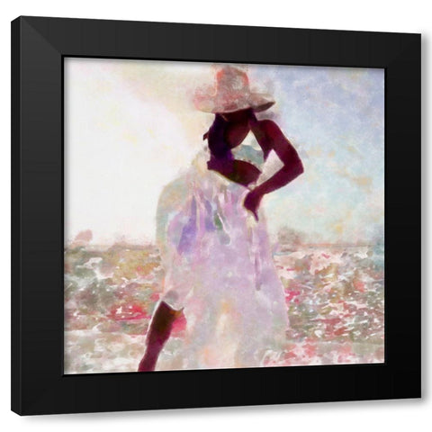 Her Colorful Dance I Black Modern Wood Framed Art Print by Saunders, Alonzo