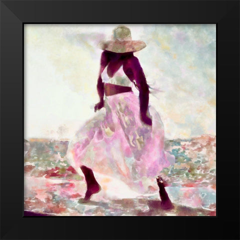 Her Colorful Dance II Black Modern Wood Framed Art Print by Saunders, Alonzo