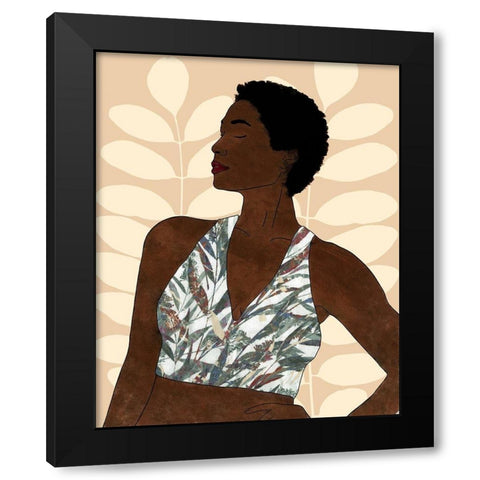 Ethnic Beauty I Black Modern Wood Framed Art Print with Double Matting by Saunders, Alonzo