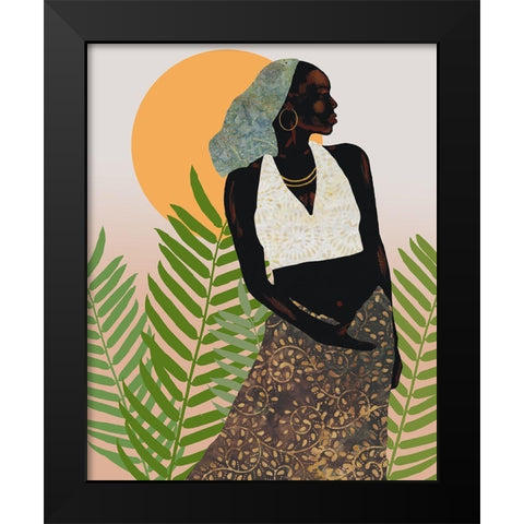 Her Grace Black Modern Wood Framed Art Print by Saunders, Alonzo