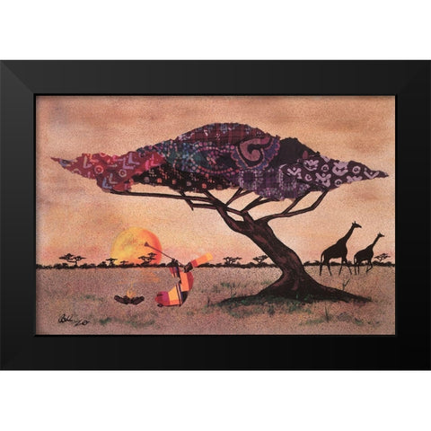 Plains of Africa Black Modern Wood Framed Art Print by Saunders, Alonzo