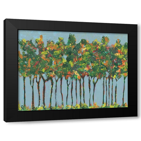 Sunset Trees I Black Modern Wood Framed Art Print with Double Matting by Moore, Regina