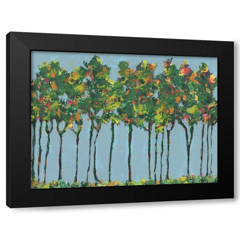 Sunset Trees II Black Modern Wood Framed Art Print with Double Matting by Moore, Regina