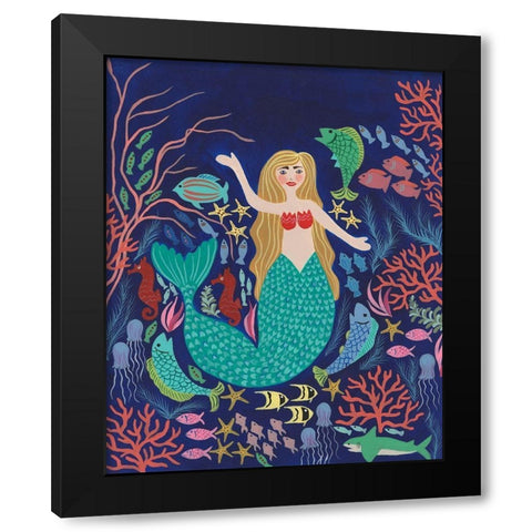 Water Queen I Black Modern Wood Framed Art Print by Moore, Regina