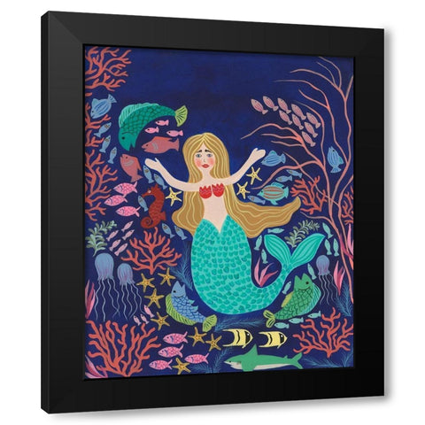 Water Queen II Black Modern Wood Framed Art Print with Double Matting by Moore, Regina