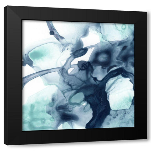 Blue Cavern IV Black Modern Wood Framed Art Print by Vess, June Erica
