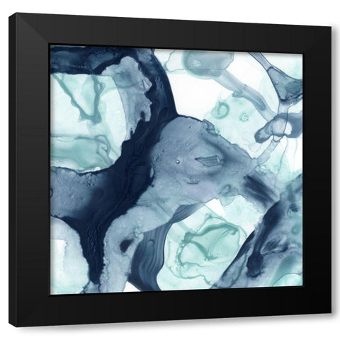 Blue Cavern V Black Modern Wood Framed Art Print by Vess, June Erica