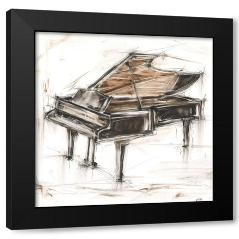 Grand Piano Study Black Modern Wood Framed Art Print by Harper, Ethan