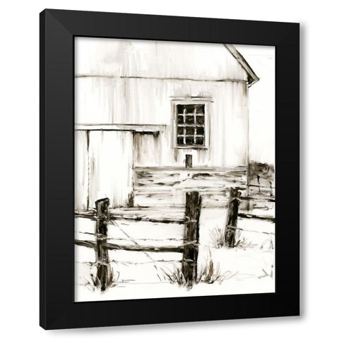 Rustic Barbed Wire II Black Modern Wood Framed Art Print with Double Matting by Harper, Ethan