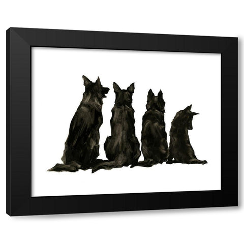 Line Up II Black Modern Wood Framed Art Print with Double Matting by Harper, Ethan