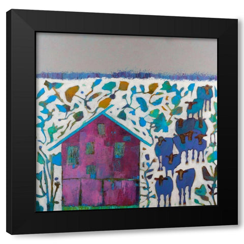 Engler Barn Black Modern Wood Framed Art Print with Double Matting by Jachimiec, Sue