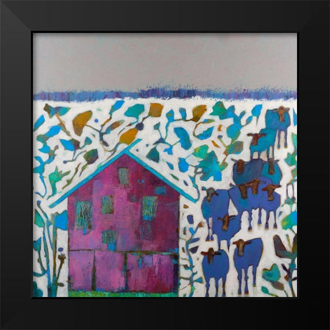 Engler Barn Black Modern Wood Framed Art Print by Jachimiec, Sue