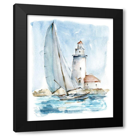 Sailing into the Harbor I Black Modern Wood Framed Art Print with Double Matting by Harper, Ethan