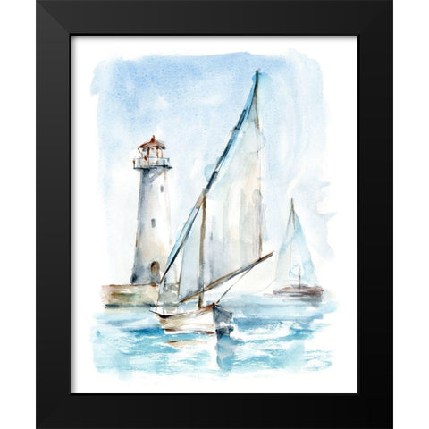 Sailing into the Harbor II Black Modern Wood Framed Art Print by Harper, Ethan