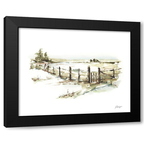 Farm Fence I Black Modern Wood Framed Art Print by Harper, Ethan