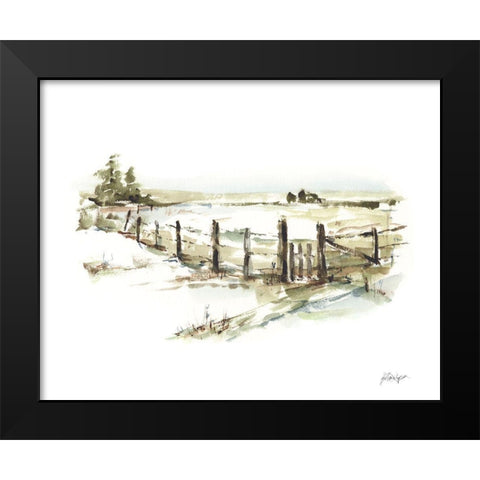 Farm Fence I Black Modern Wood Framed Art Print by Harper, Ethan