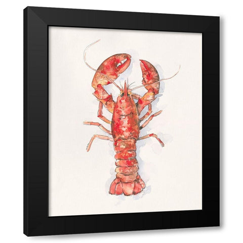 Salty Lobster I Black Modern Wood Framed Art Print with Double Matting by Caroline, Emma