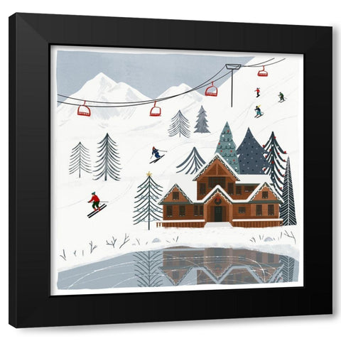 Ski Slope I Black Modern Wood Framed Art Print by Barnes, Victoria