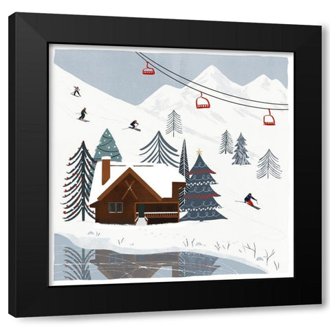 Ski Slope II Black Modern Wood Framed Art Print with Double Matting by Barnes, Victoria