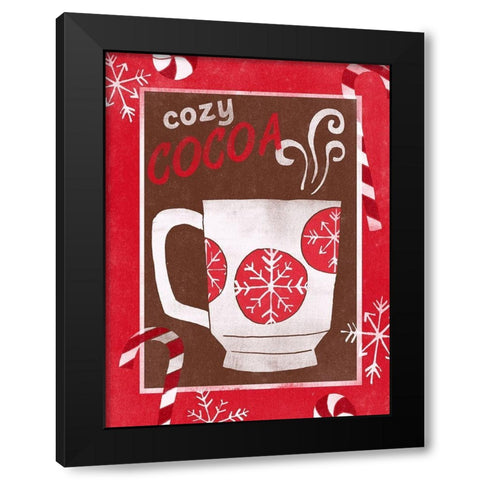 Cozy Cocoa Christmas I Black Modern Wood Framed Art Print with Double Matting by Vess, June Erica