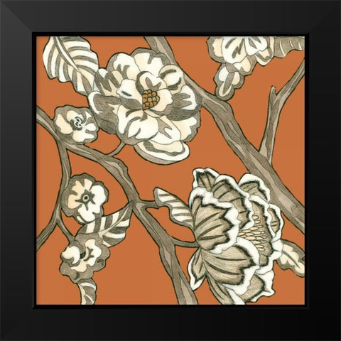 Butterscotch Chintz I Black Modern Wood Framed Art Print by Zarris, Chariklia